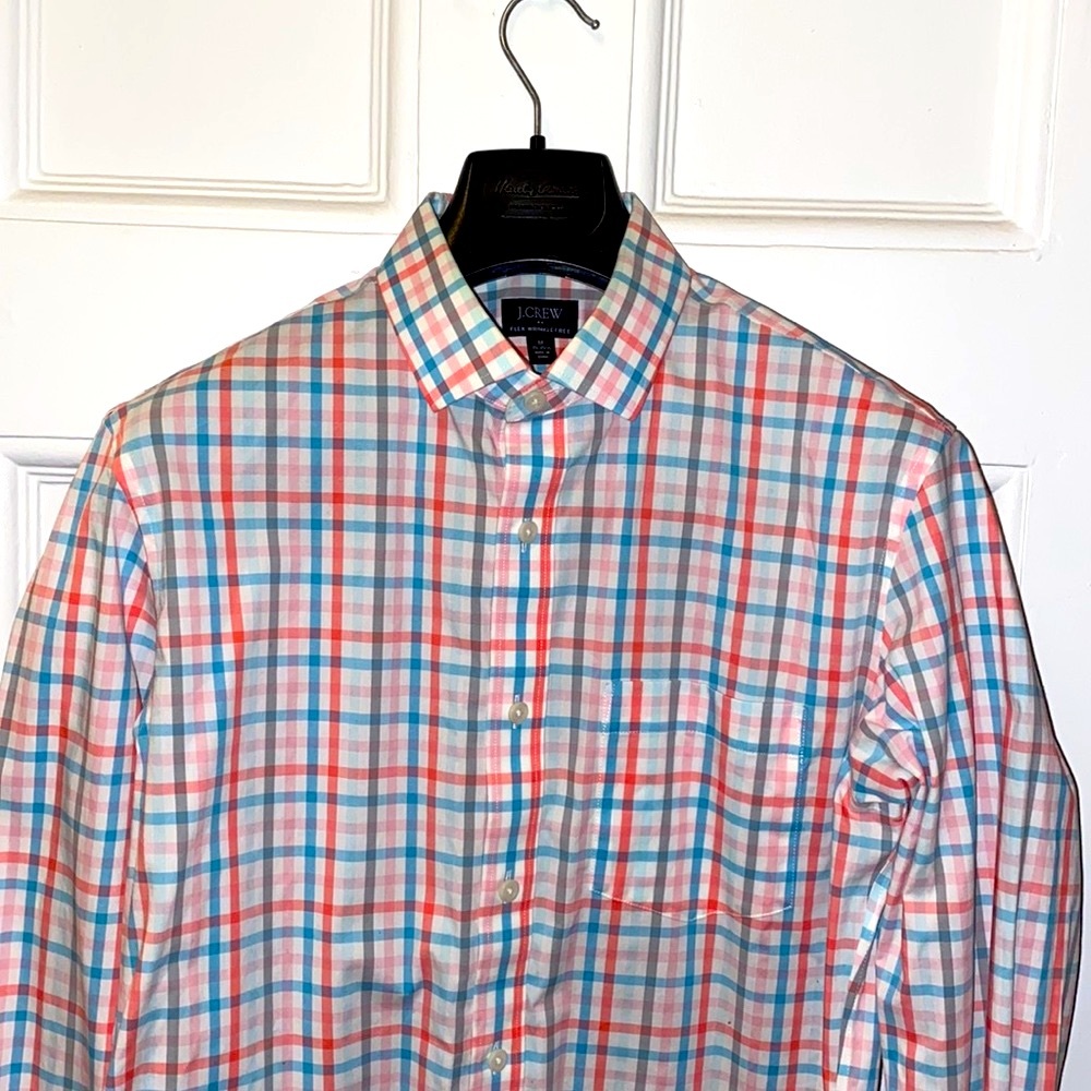 NWOT J. Crew Thompson flex wrinkle free men’s medium multicolored button down